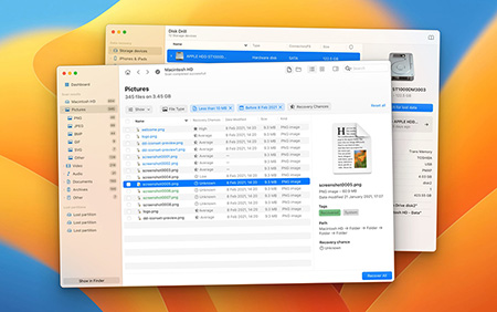 Mac OS용 디스크 목록