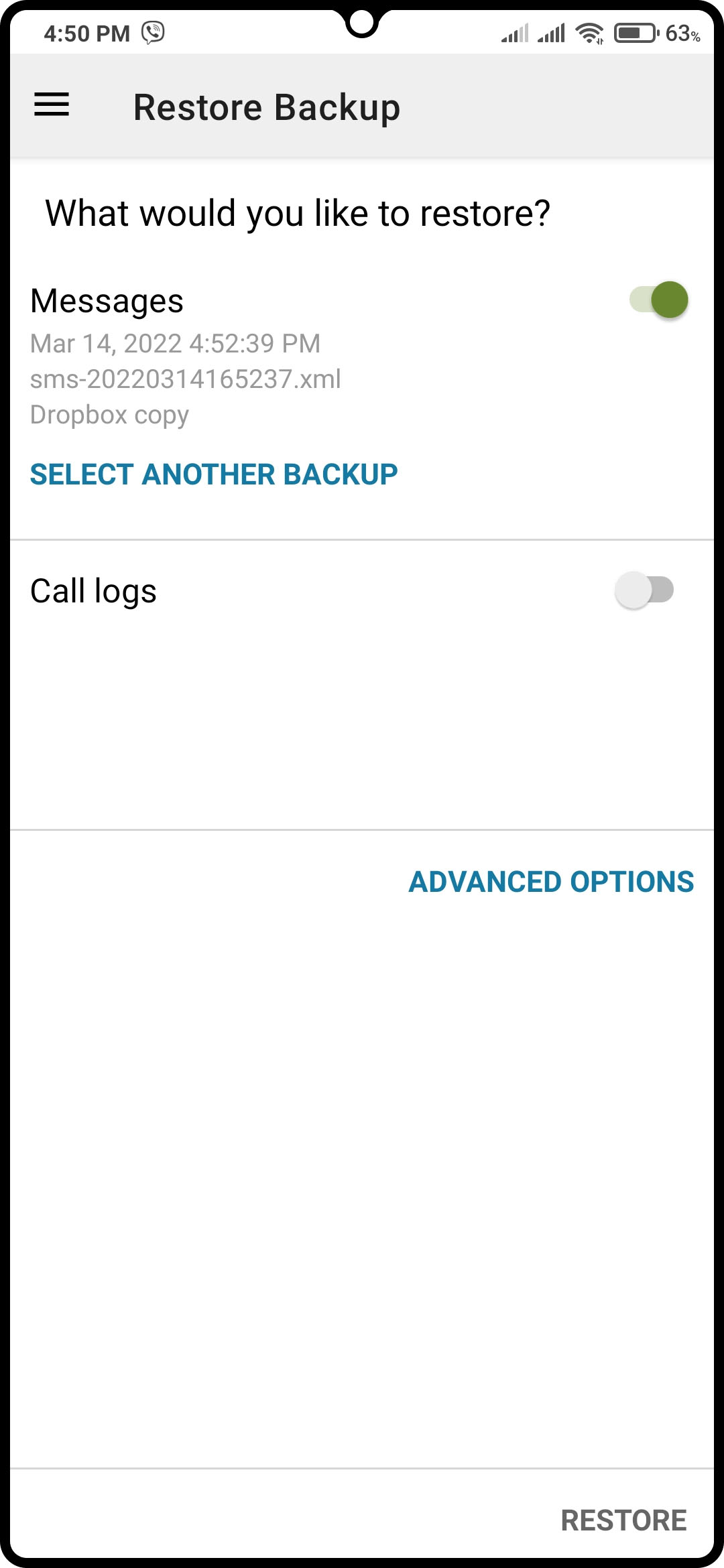 Use Android SMS Recovery App