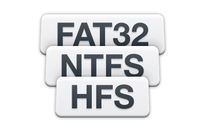 Herstel verloren data van FAT, NTFS, HFS+, etc.